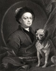 Selbstporträt, aus Galerie der Porträts, veröffentlicht 1833 von William Hogarth