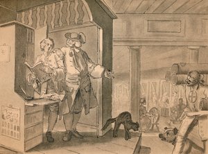 Skizze für Platte IV aus Industrie und Müßiggang, 1747
