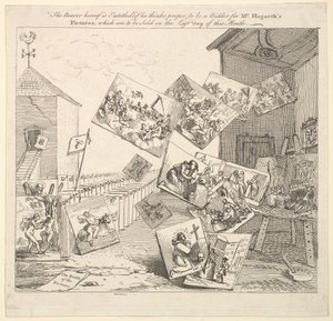 Die Schlacht der Bilder, 1745 von William Hogarth
