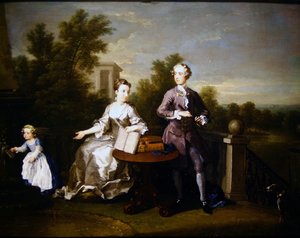 Die Familie Edwards Hamilton auf ihrer Terrasse in Kensington