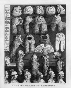 Die fünf Ordnungen der Perücken von George III. von William Hogarth