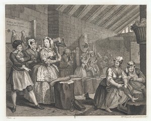 Die Dirne in Bridewell untergebracht, entworfen 1732, gedruckt 1744