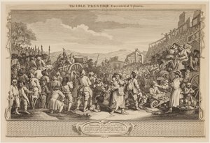 Der faule Lehrling hingerichtet in Tyburn, 30.09.1747 von William Hogarth