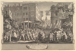 Der fleißige Lehrling, Bürgermeister von London: Fleiß und Faulheit, Platte, 30. September 1747 von William Hogarth
