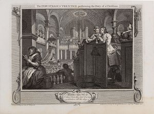 Der fleißige Lehrling, der die Pflicht eines Christen erfüllt. Serie Industrie und Fleiß, 1747