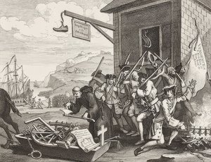 Die Invasion, Blatt 1: Frankreich von William Hogarth