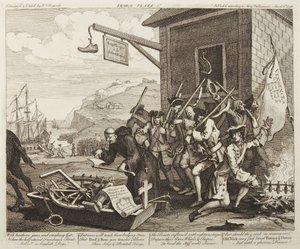 Die Invasion, Platte 1: Frankreich von William Hogarth