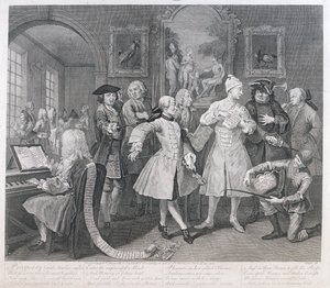 Der Wüstling, Platte II, aus A Rakes Progress, 1735