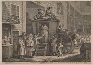 Die Postkutsche oder Der Hof des Landgasthofs, 1747