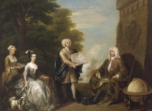 Woodes Rogers und seine Familie von William Hogarth