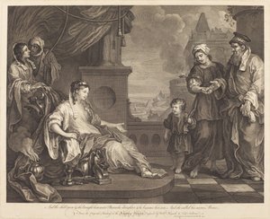 Moses wird zur Tochter des Pharao gebracht von William Hogarth and Luke Sullivan