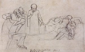 Studien für die Figuren des Doktors, der Trauernden und der Minerva, 1846 von William Holman Hunt