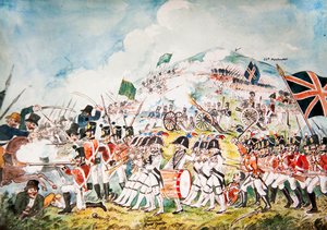 Die Royal Dublin Miliz der Königin im Einsatz bei der Schlacht von Vinegar Hill, Wexford, 1798