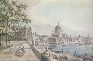 Eine Kopie eines Teils einer Zeichnung von Canaletto, von der St. Paul