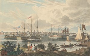 Stadt Detroit, Michigan: Von der kanadischen Küste in der Nähe der Fähre, veröffentlicht 1837