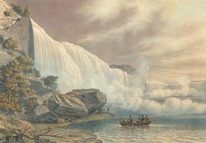 Niagarafälle von der amerikanischen Seite, veröffentlicht 1840 von William James Bennett