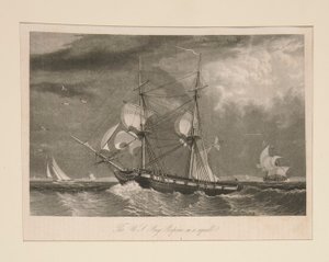 Die US-Brigg Porpoise in einem Sturm