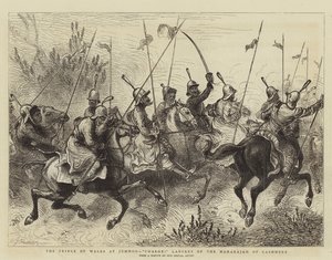 Der Prinz von Wales in Jummoo, Angriff! Lanzenreiter des Maharadschas von Kaschmir