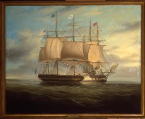 Shannon und Chesapeake im Nahkampf, 1813