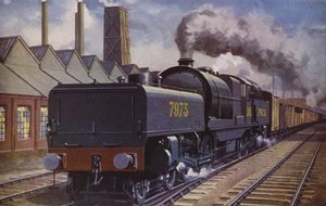 Ein schwerer Kohlezug der LMS (Farblithografie)