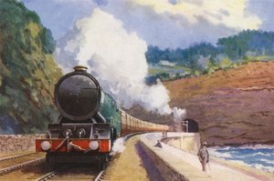 Der GWR Cornish Riviera Express, gezogen von einer "King"-Klasse Lokomotive, auf seiner Fahrt zwischen London und Penzance