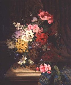 Ein Stillleben mit Blumen