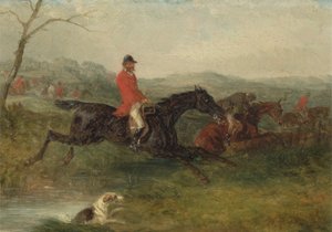 Fuchsjagd: Einen Bach überqueren von William Joseph Shayer
