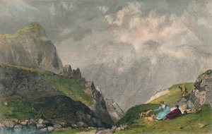 Blick von den Langdale Pikes in Richtung Bowfell, Westmorland von William Kelsall