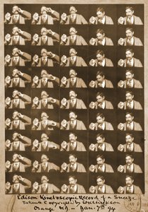 Edison kinetoskopische Aufnahme eines Niesens, ca. 1894 von William Kennedy Laurie Dickson
