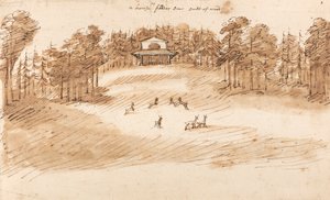 Entwurf für einen Pavillon in einem Hirschpark von William Kent