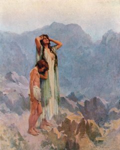 Hagar und Ismael in der Wüste