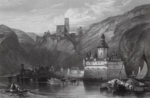 Caub, Burg Gutenfels und die Pfalz, Rhein