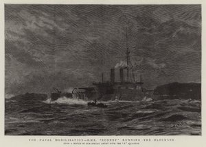 Die Marine-Mobilisierung, H.M.S. Rodney durchbricht die Blockade von William Lionel Wyllie
