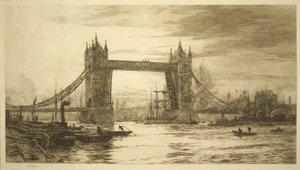 Tower Bridge vom Fluss Thames aus gesehen, London