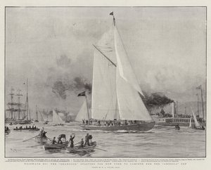 Westwärts Ho, der Shamrock startet nach New York, um für den America Cup zu konkurrieren
