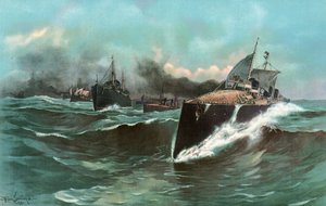 Spaniens Torpedoboot-Flottille auf dem Weg von den Kanaren nach Puerto Rico von William Louis Jnr. Sonntag