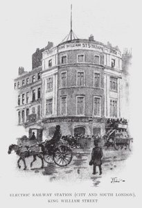 Elektrischer Bahnhof, City und South London, King William Street von William Luker