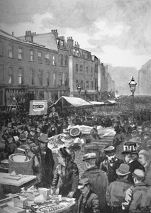 Middlesex Street, ehemals Petticoat Lane, an einem Sonntagmorgen, 1891 von William Luker
