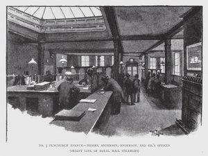 No 5 Fenchurch Avenue, Büros von Messrs Anderson, Anderson und Co, Orient Line of Royal Mail Steamers von William Luker