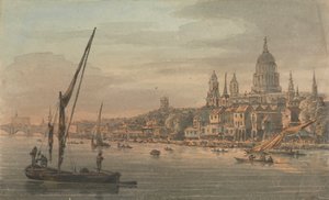 Die Stadt und St. Pauls vom Südufer von William Marlow