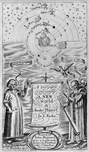 Eine Abhandlung über eine neue Welt & einen anderen Planeten in 2 Büchern, 1640 (Frontispiz) von William Marshall