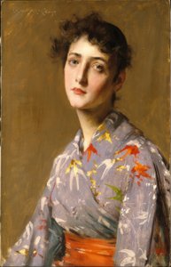 Mädchen im japanischen Kostüm von William Merritt Chase