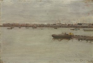 Grauer Tag an der Bucht, ca. 1886