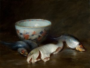 Stillleben mit Fisch von William Merritt Chase
