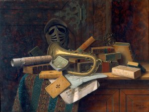 Stillleben mit Büste von Dante 1883