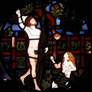 Adam und Eva pflücken Früchte (Detail) von William Morris