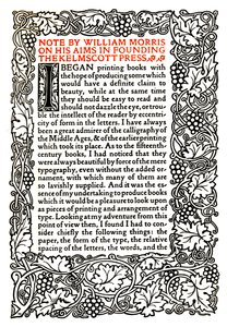 Kelmscott Press: Seite im Golden Type gedruckt