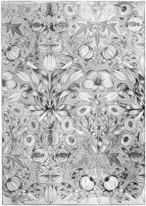 Lilien- und Granatapfelmuster-Tapete, 1887