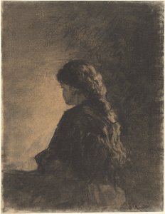 Sitzendes Mädchen von William Morris Hunt