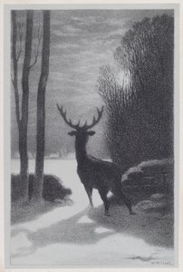 Hirsch im Mondlicht von William Morris Hunt